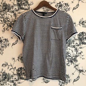 J. Crew Navy/White striped t-shirt with pocket